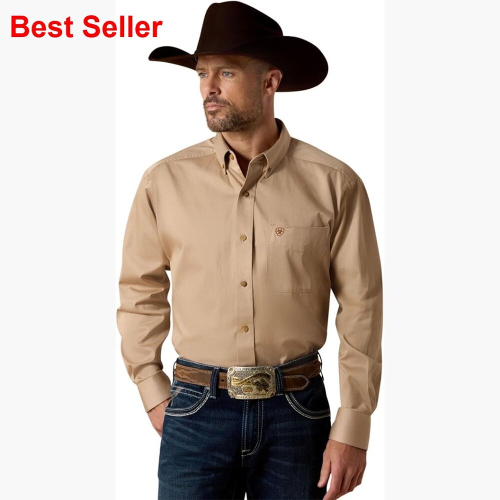 Solid Twill Classic Fit Button Down Shirt 100% Co… - image 1